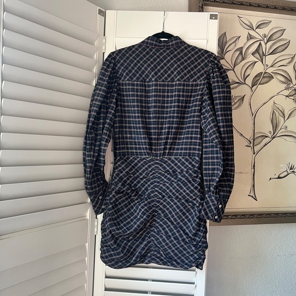 ISABEL MARANT FILANUA PUFF-SLEEVE PLAID MINI DRESS - Size 38/US 6 - Picture 10 of 13